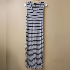 J. Crew Gray Striped Sleeveless Maxi Dress XXS Petite